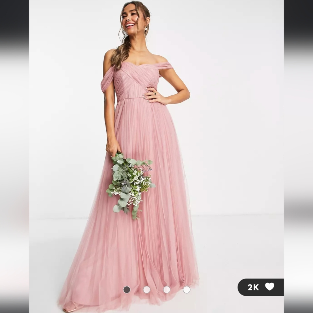 Asos dusty rose tulle bridesmaid dress